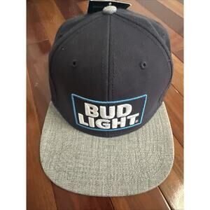 NWT Bud Light Hat Cap Snapback NEW Blue Gray Logo Beer Gift Happy Hour